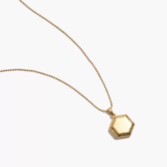 NWT Madewell Hexagon Locket Pendant Necklace